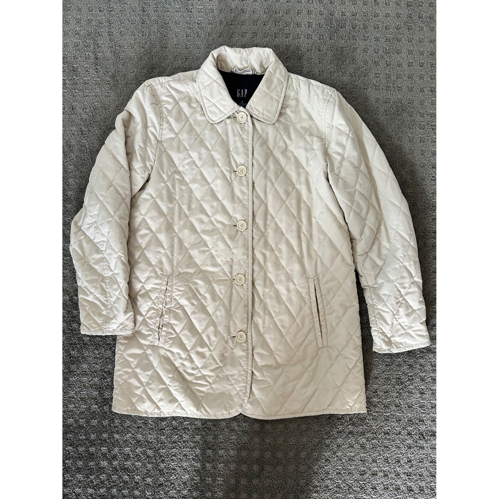 GAP Quilted Jacket Medium Cream Good